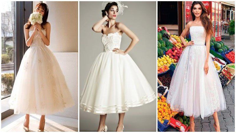 Лучшие свадебные платья ниже колен для элегантных невест
