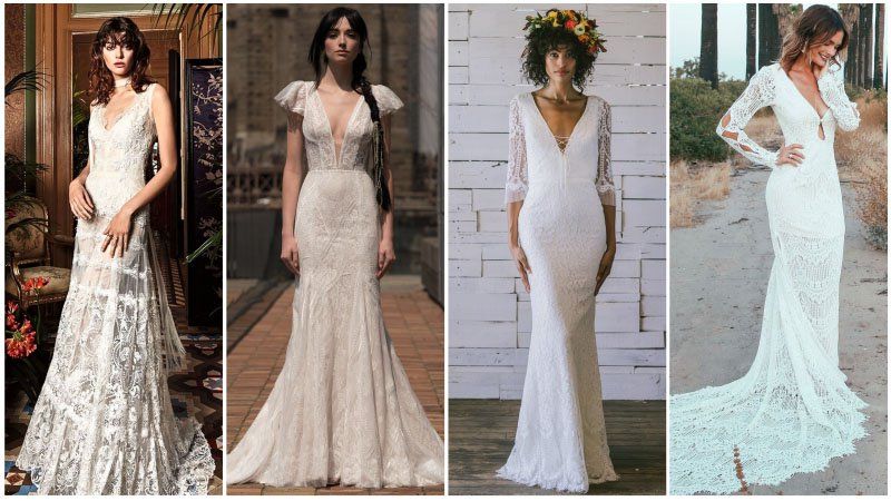Самые популярные стильные богемные свадебные платья 2022 года