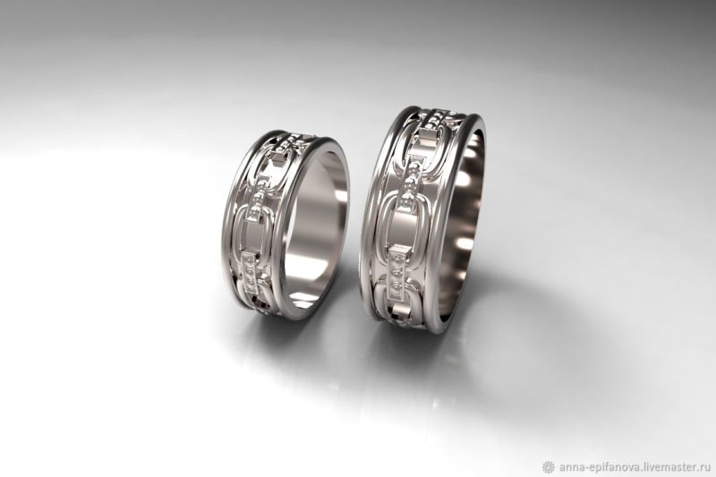 Серебряные кольца обручальные парные