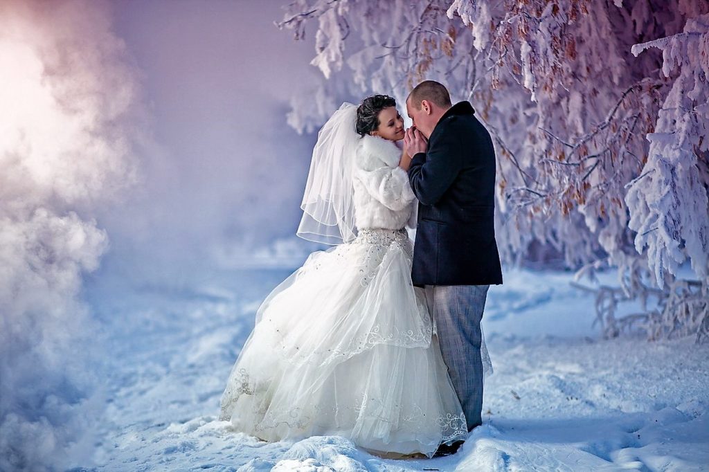 Зимняя невеста и жених