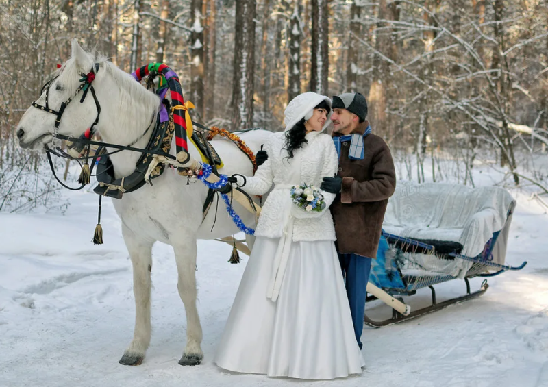 Стиль зимней свадьбы