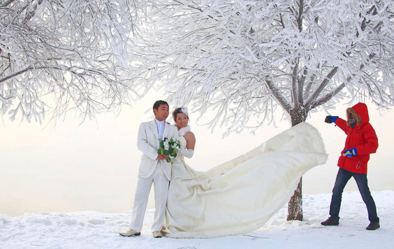 Зимняя свадебная фотка