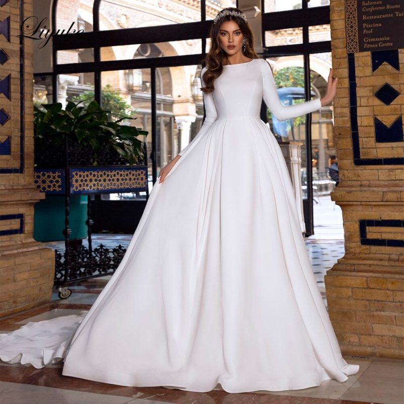 Модные свадебные платья 2023 с длинным рукавом