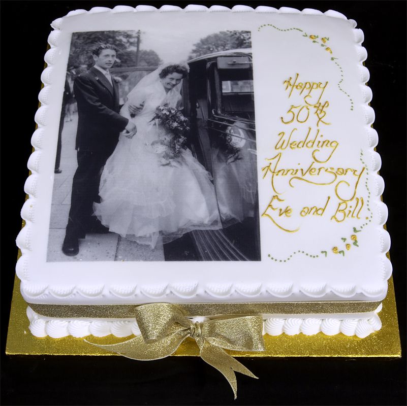 Торт на годовщину свадьбы с фотопечатью