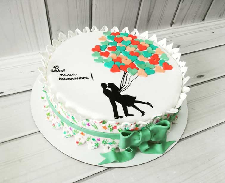 Торт на годовщину свадьбы текстурированный вид