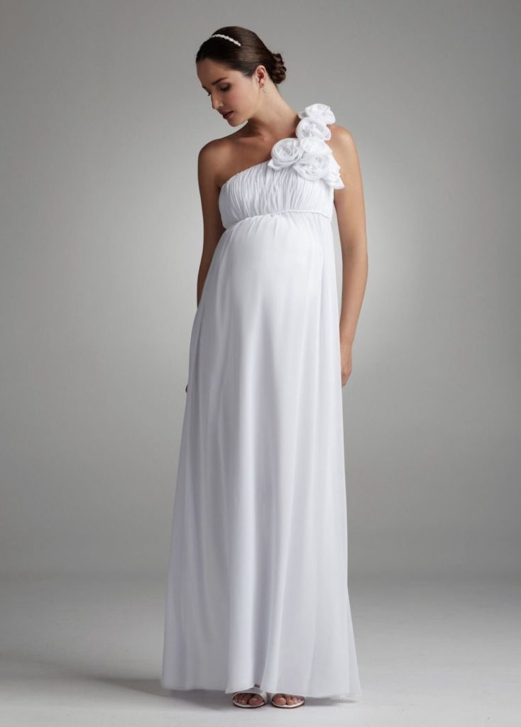 Свадебное платье для беременной невесты прямое