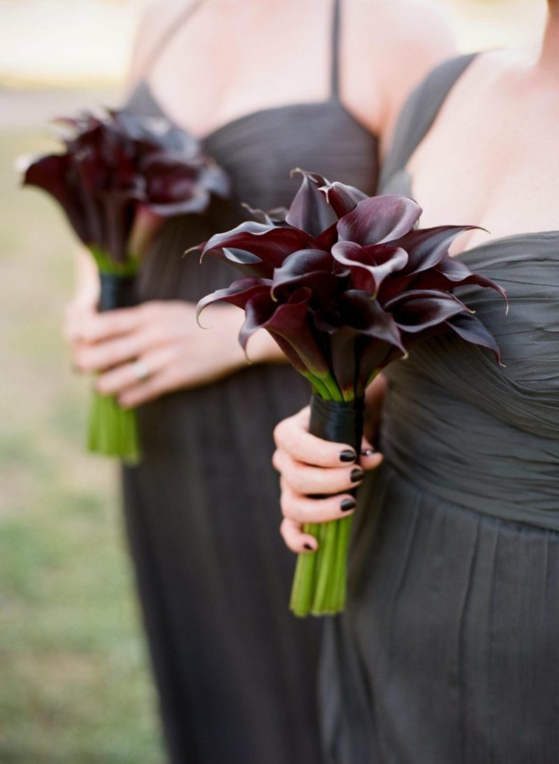 Свадебный букет под черное платье