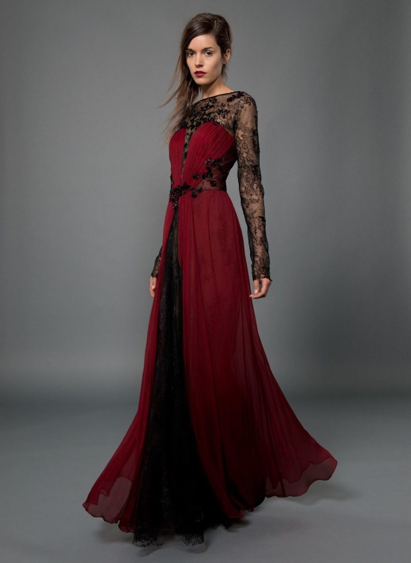 Черно-красное платье на свадьбу
