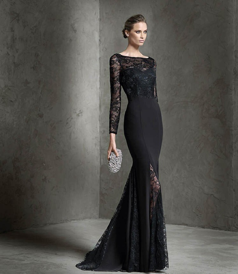 Черное свадебное платье в бельевом стиле 2023