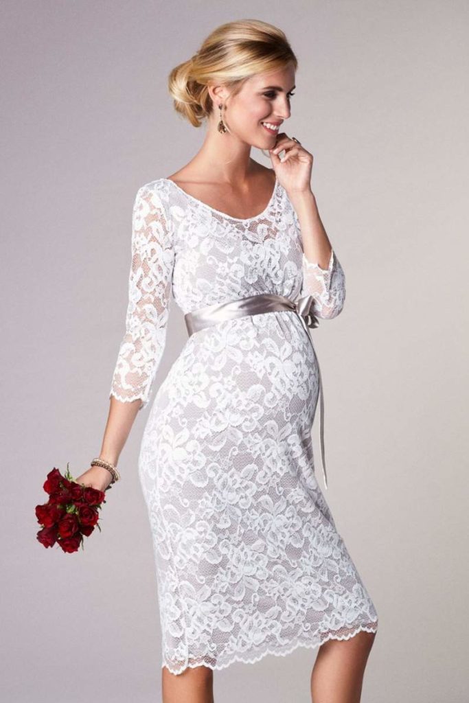 Свадебное платье для беременной невесты укороченное
