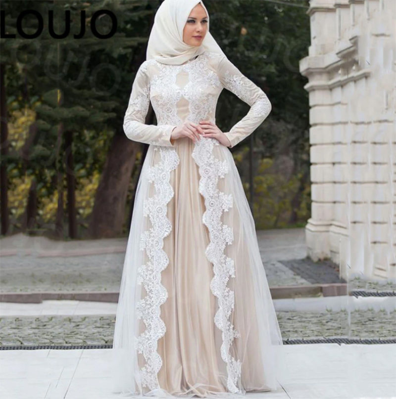 Мусульманское свадебное платье А-силуэт
