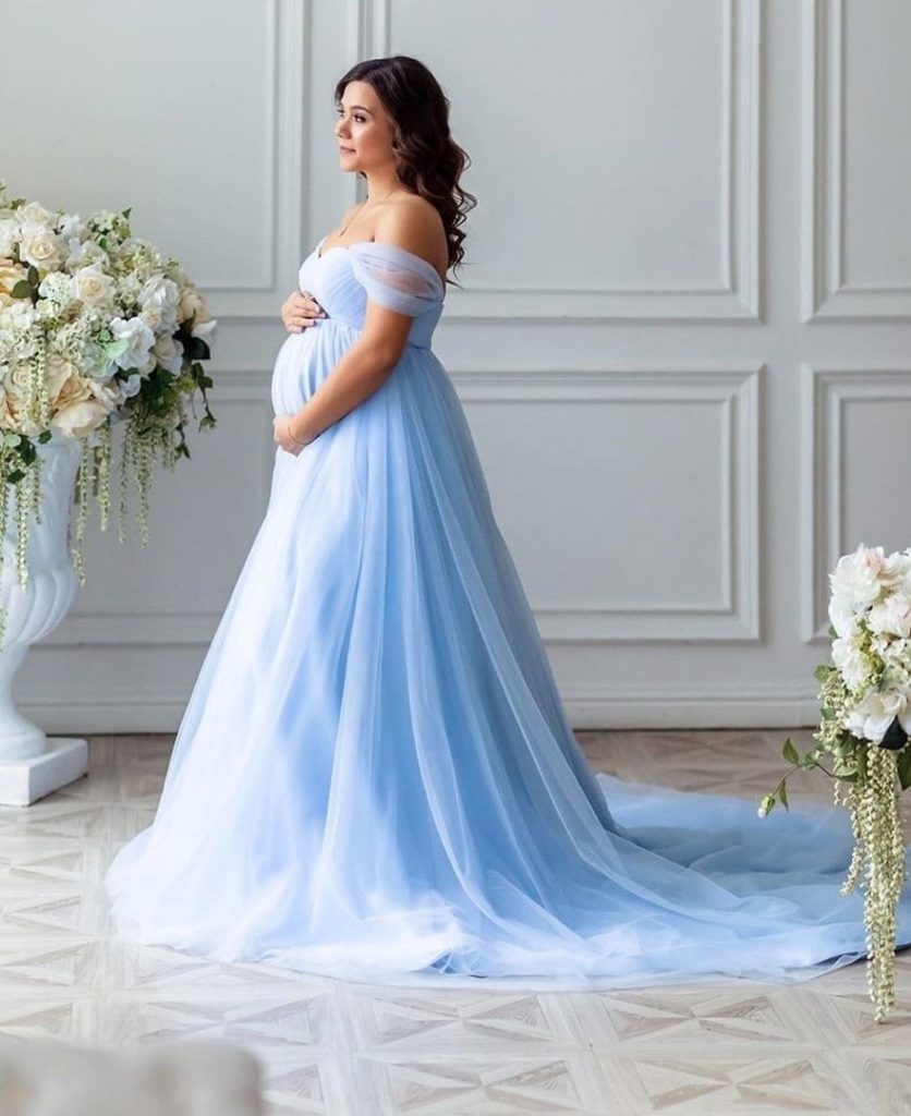 Пышное свадебное платье для беременных