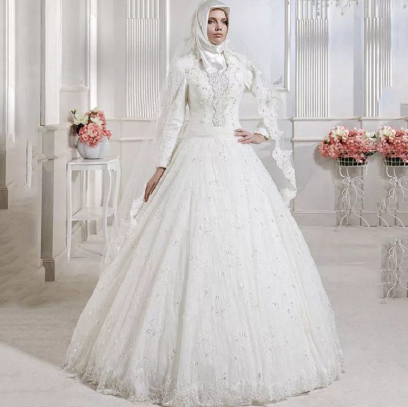 Пышное мусульманское свадебное платье