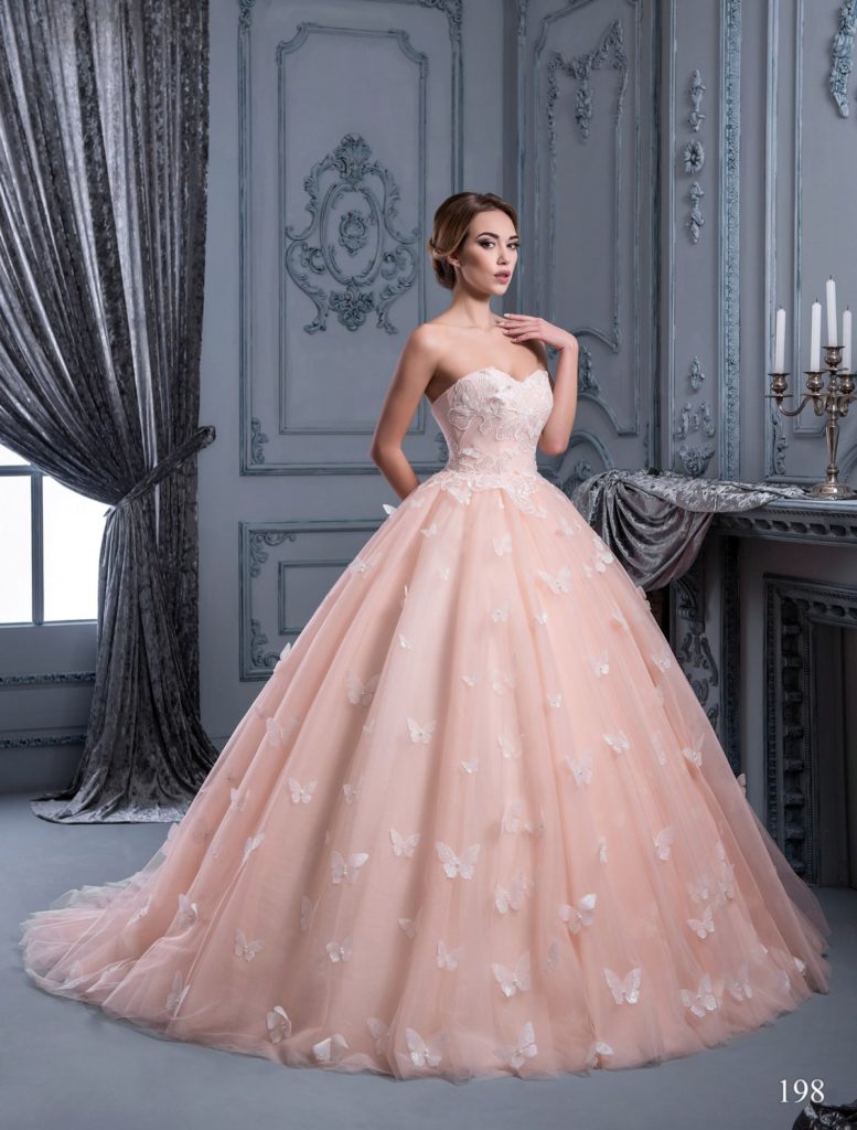 Розовое платье свадебное