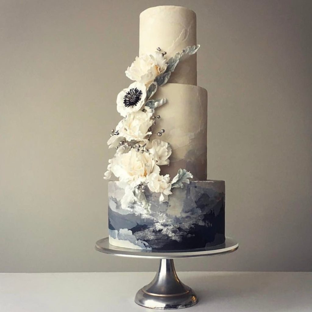 Свадебный мраморный торт 2023