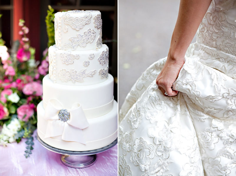 Свадебный торт в стиле платья невесты