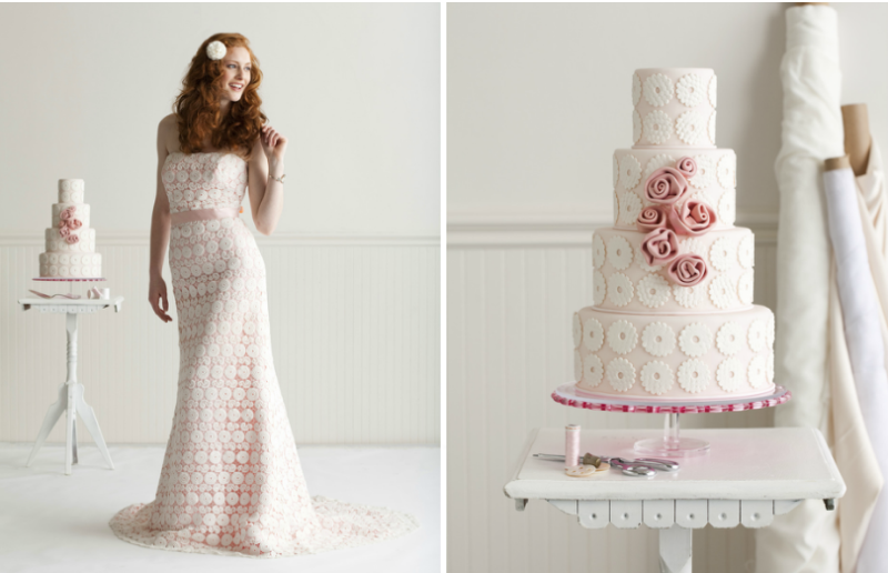 Свадебный торт в стиле платья невесты