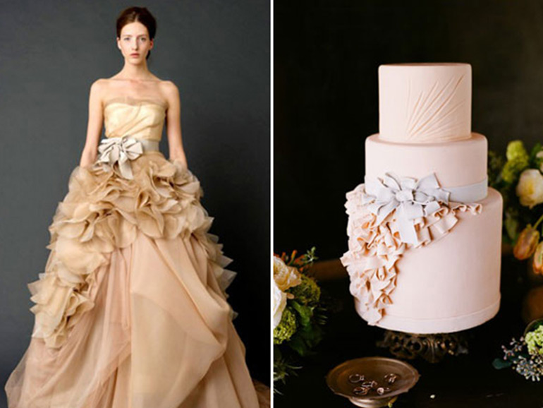 Торт в стиле свадебного платья