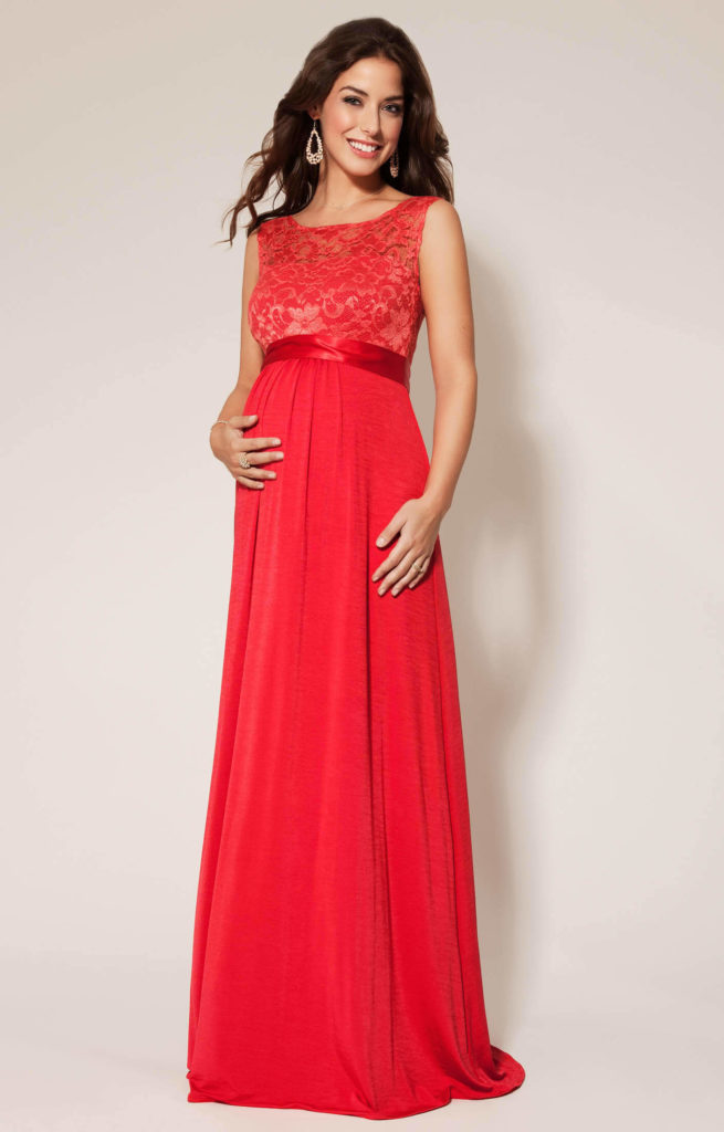 Свадебное платье для беременной невесты красное
